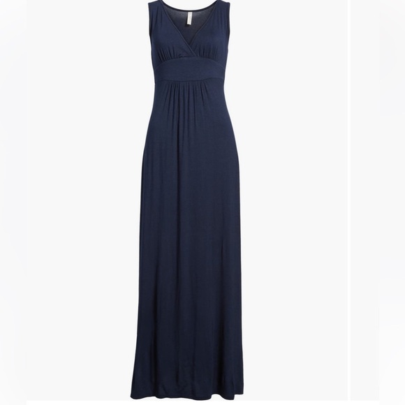 Nordstrom brand Loveapella V-Neck Jersey Maxi Dress Sz 12P - Picture 1 of 7